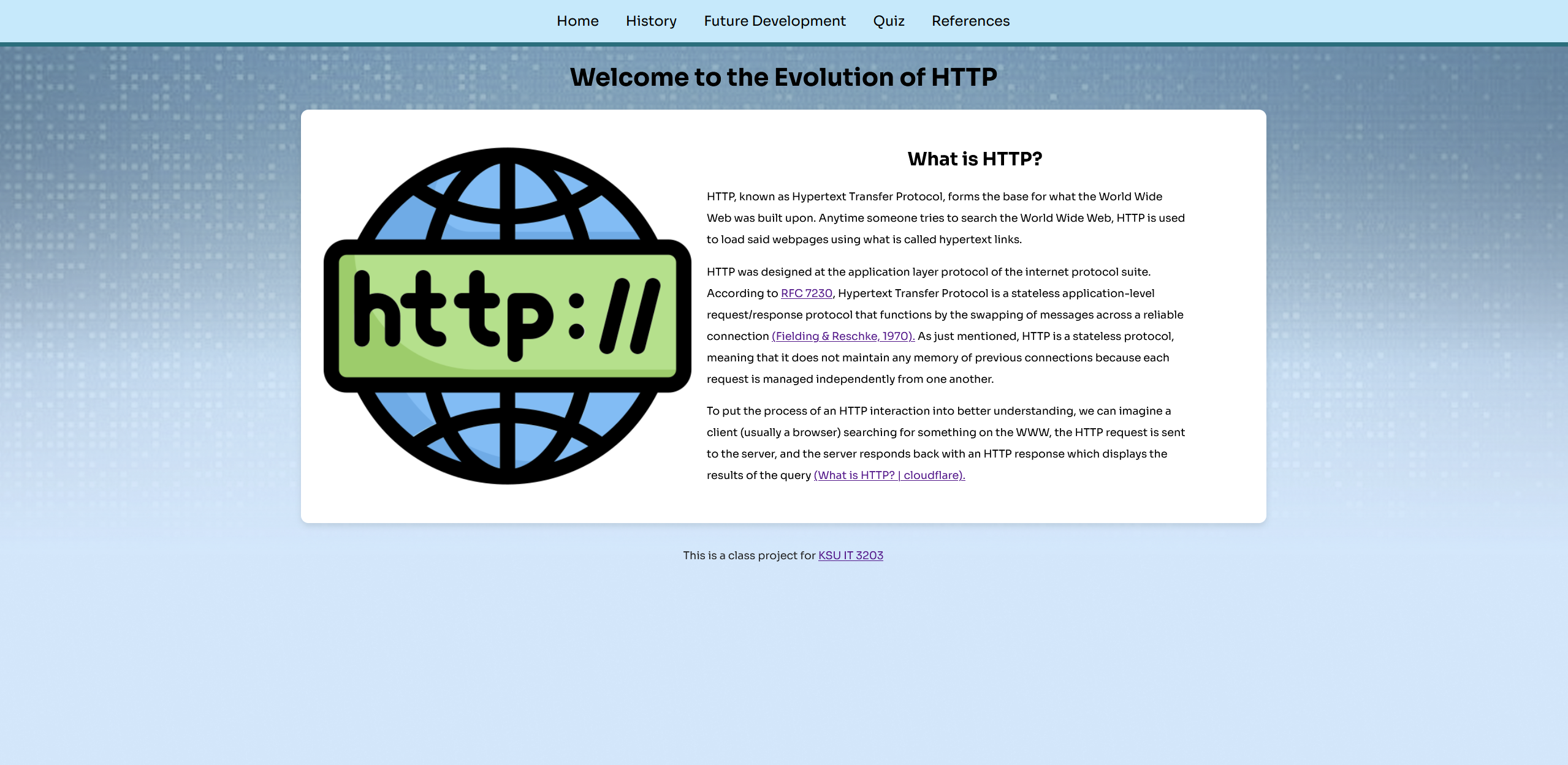 Evolution of HTTP Website