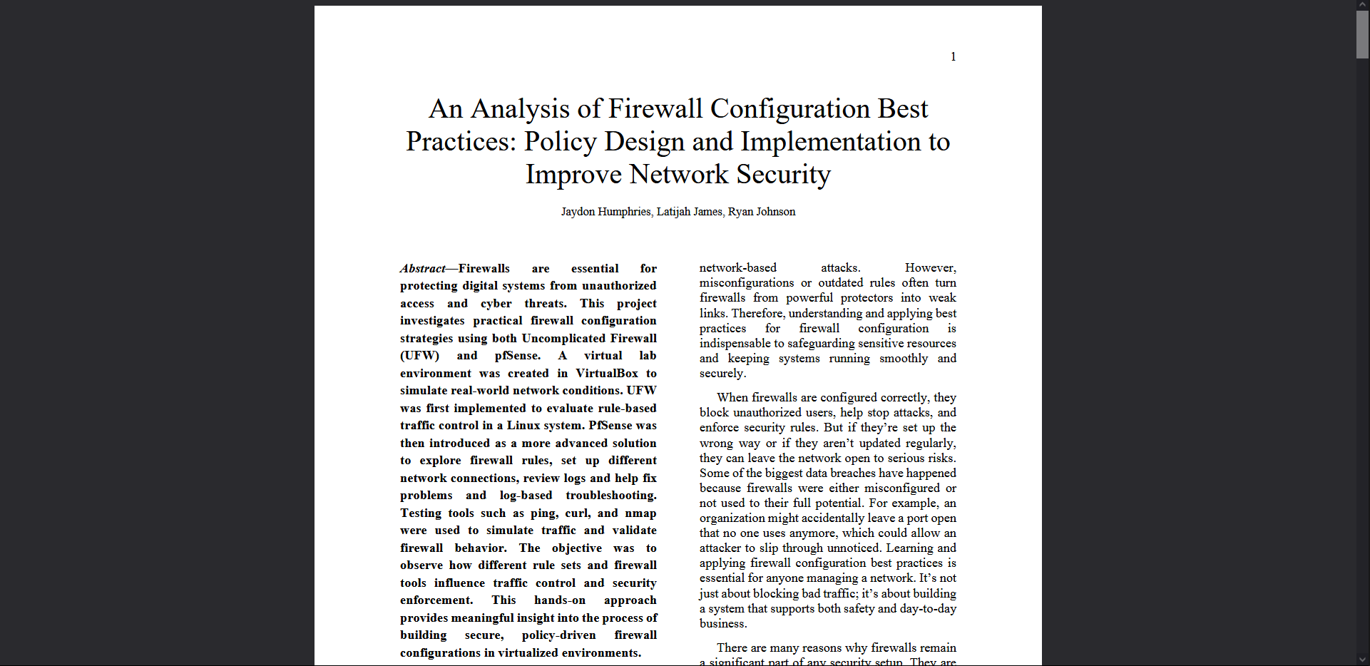 Firewall Configuration Best Practices